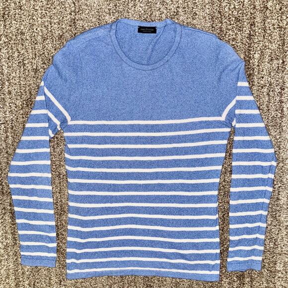 Phil Petter Wool Knit Blue Striped Long Sleeve Austrian Designer Sweater 36 - Picture 1 of 11